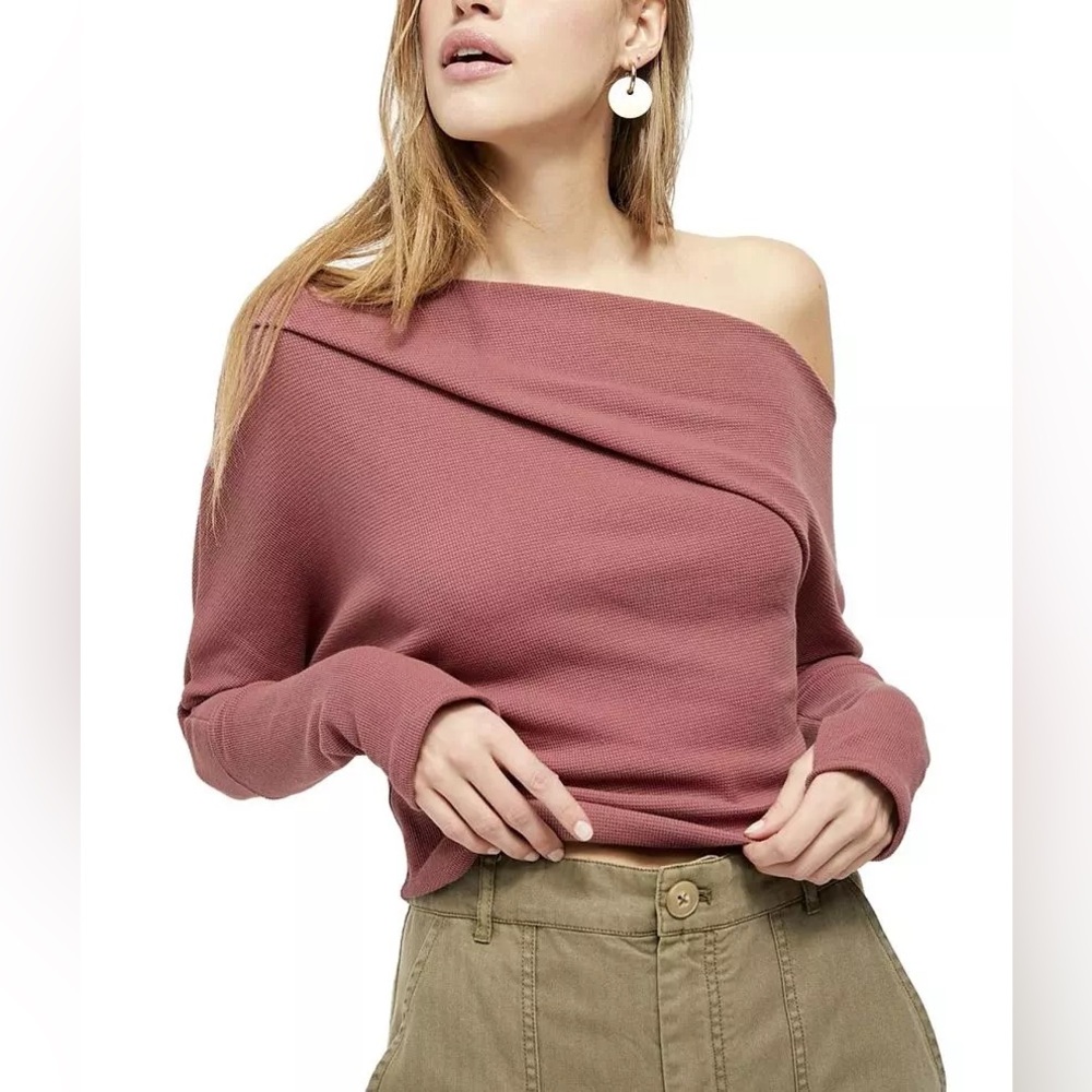 Free People Mauve Off-Shoulder Thermal